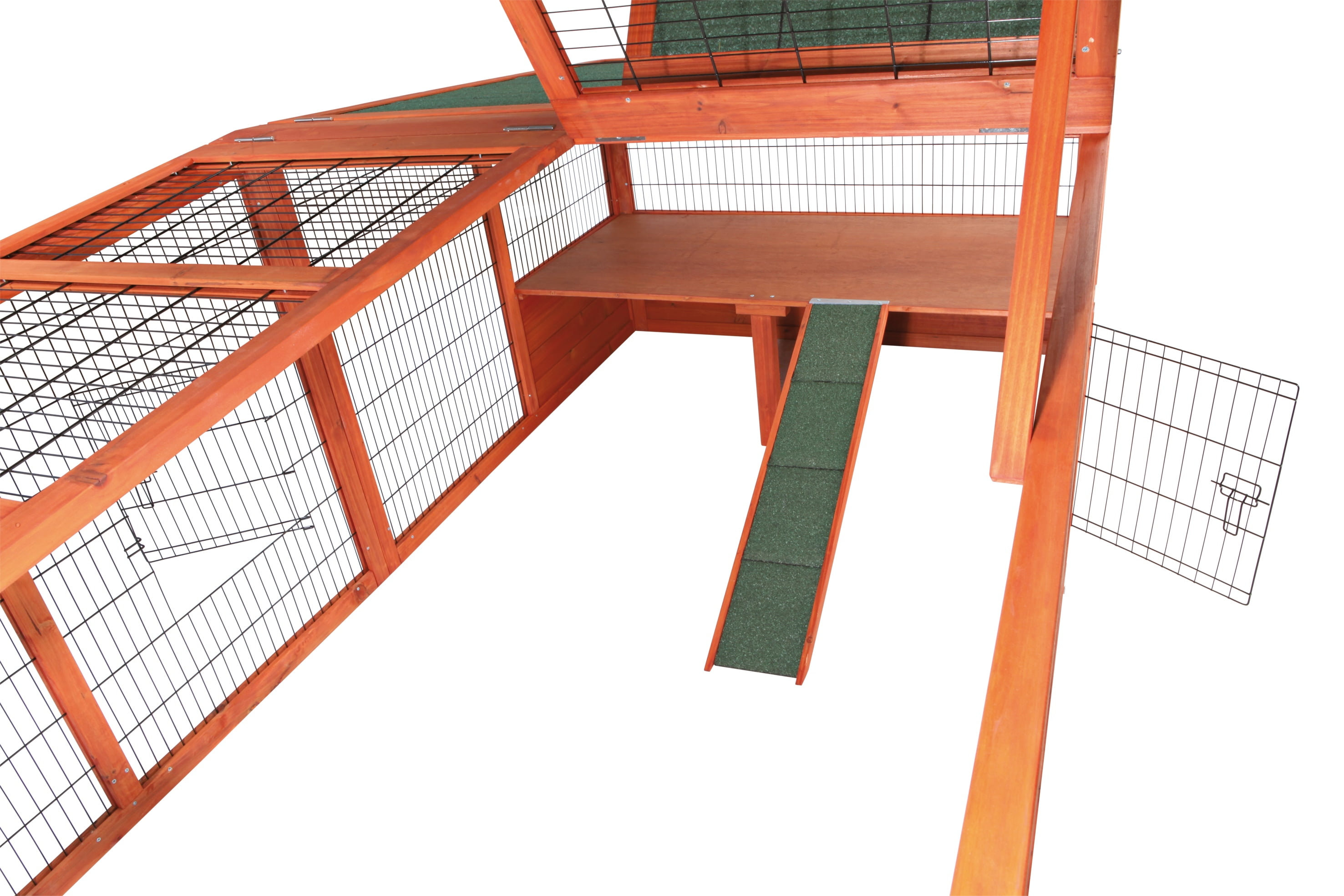 TRIXIE Weatherproof Outdoor X-Large Wooden Small Animal Cage and Run with Hinged Roof, Brown
