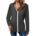 thumbnail image 2 of GaThRRgYP Autumn Winter Comfy Jacket Ladies,Women's Long Sleeved Pocket Dark Gray L, 2 of 6