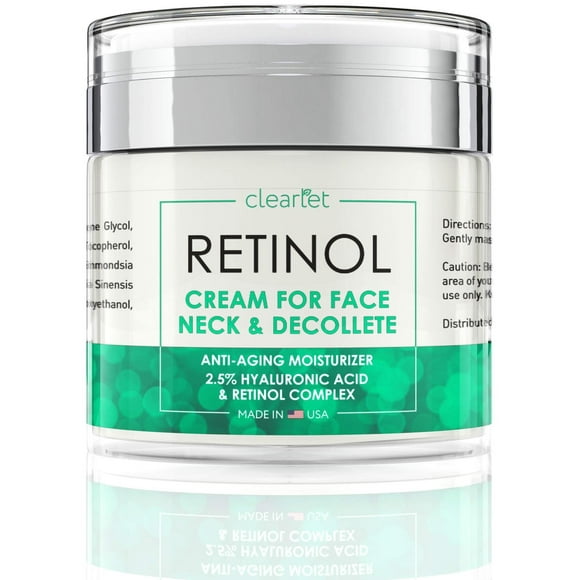 Crema Facial CLEARLET Retinol Hidratante Antiarrugas Día Noche para Hombre Mujer