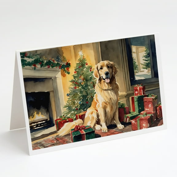 Golden Retriever Christmas Greeting Cards and Envelopes Pack of 8 7 in x 5 in