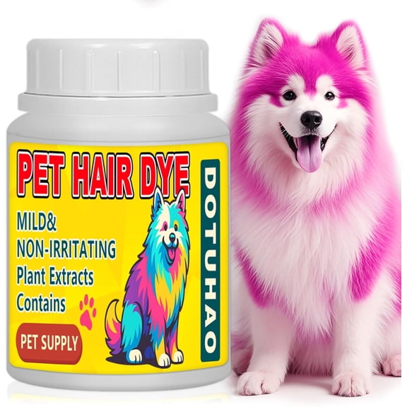 Dog Hair Dye, Hot Pink Color Pet Hair Dye, Pet Safe Dye, Dog Hair Coloring Agent, Fashionable DIY Pet Grooming Easy to Use Pet Hair Dye Permanent for Pet Grooming (Hot Pink,3.5 fl oz / 100 ml)