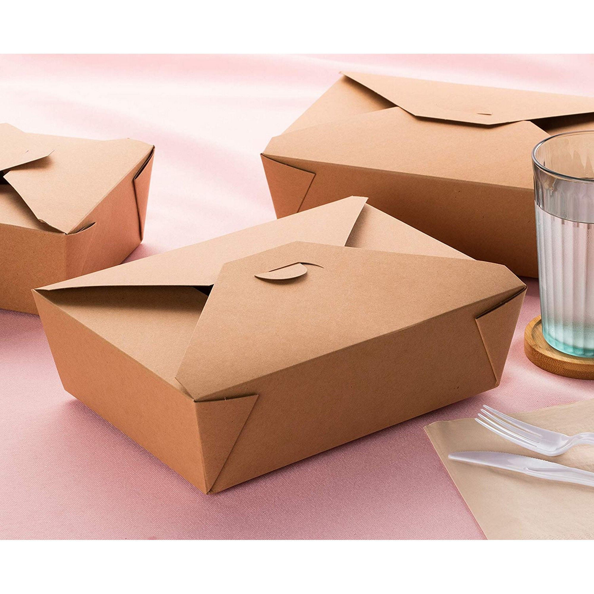 Kraft Paper Take Out Box  100 Pack Disposable Food Containers 71oz  