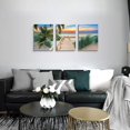thumbnail image 3 of Sea Canvas Wall Art - Sunset On Ocean Seascape Giclee Artwork, Pathway on Sand Beach, Green Grass Landscape Painting, Framed Picture Canvas Prints for Living Room Decor (E,12x16inchx3pcs), 3 of 6