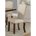 thumbnail image 4 of Classic Cream Upholstered Cushion Chairs Set of 2pc Dining Chair Nailheads Solid wood Legs Dining Room, 4 of 9