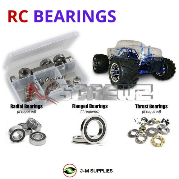 RCScrewZ Rubber Shielded Bearing Kit rcr001r for RedCat Racing 1/5th Rampage Monster Truck | PRO