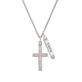 thumbnail image 2 of Delight Jewelry Stainless Steel Jeremiah 29:11 - I Have Plans for You Engraved Cross - Silvertone Believe Faith Prayer Hope Bar Charm Necklace, 23", 2 of 4