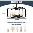 thumbnail image 5 of 6-Light Black Chandelier,23" Farmhouse Dining Room Light Fixture, Geometric Industrial Metal Hang Lighting Over Table, Large Pendant Lights for Kitchen Island, Entryway, Foy, 5 of 9