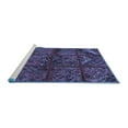 thumbnail image 2 of Ahgly Company Machine Washable Indoor Rectangle Patchwork Blue Transitional Area Rugs, 6' x 9', 2 of 4