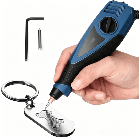 CURYMAY Engraver Pen,25W 6 Speed Engraving Pen for Metal,Wood,Glass and Plastic,Handheld Engraving Etching Tool with Tungsten Carbide Steel Bit and Hex Key
