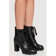 thumbnail image 2 of Women's Side Zip Lace Up Block Heel Combat Boots, 2 of 3