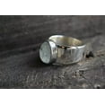 thumbnail image 2 of Natural Aquamarine Gemstone Ring, 925 Sterling Silver Ring, Oval Shape Gemstone, Wide Band Ring, Silver Band Ring, Minimalist Silver Ring***, 2 of 4
