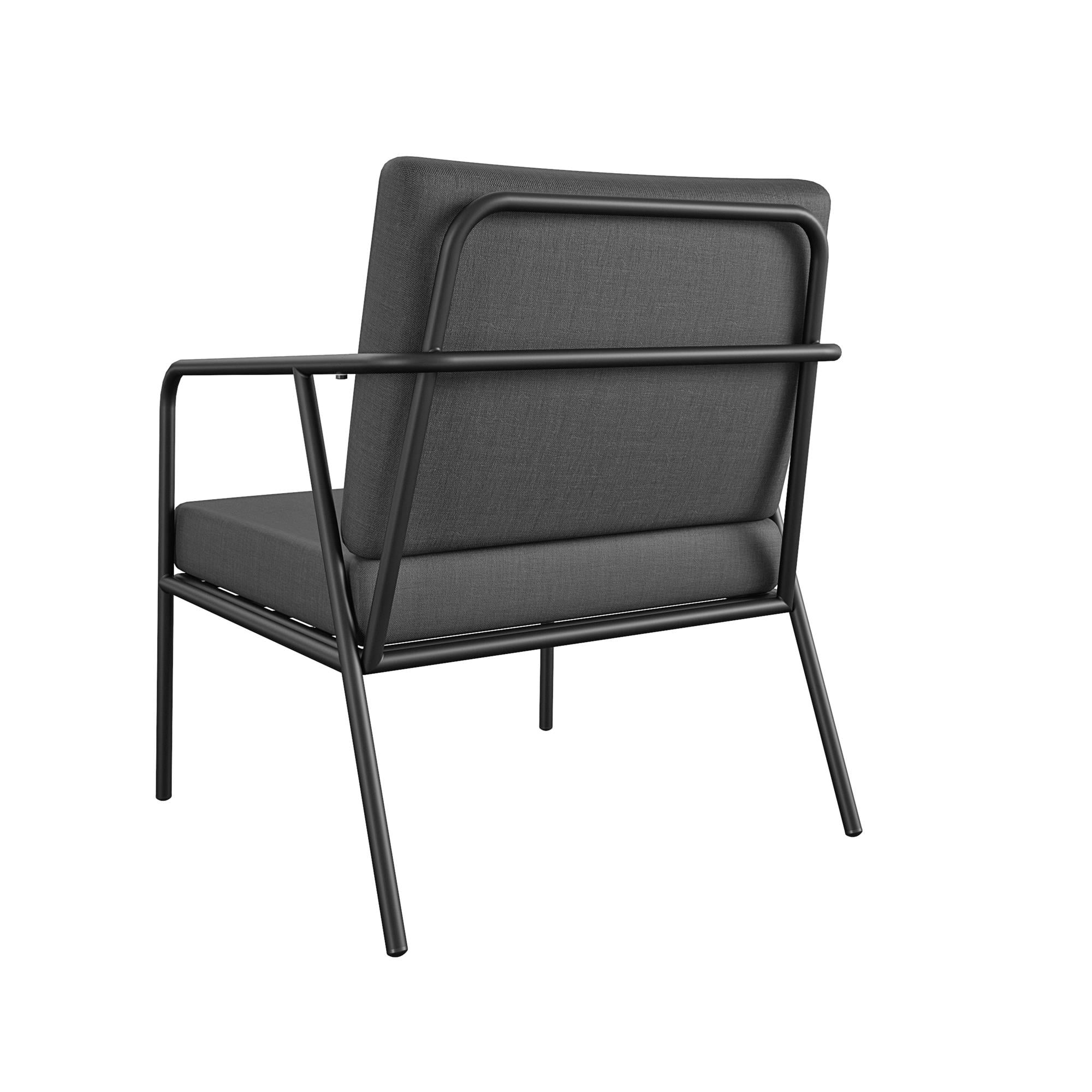 COSCO Modern Cushioned Outdoor Lounge Armchairs, 2-Pack, Dark Gray