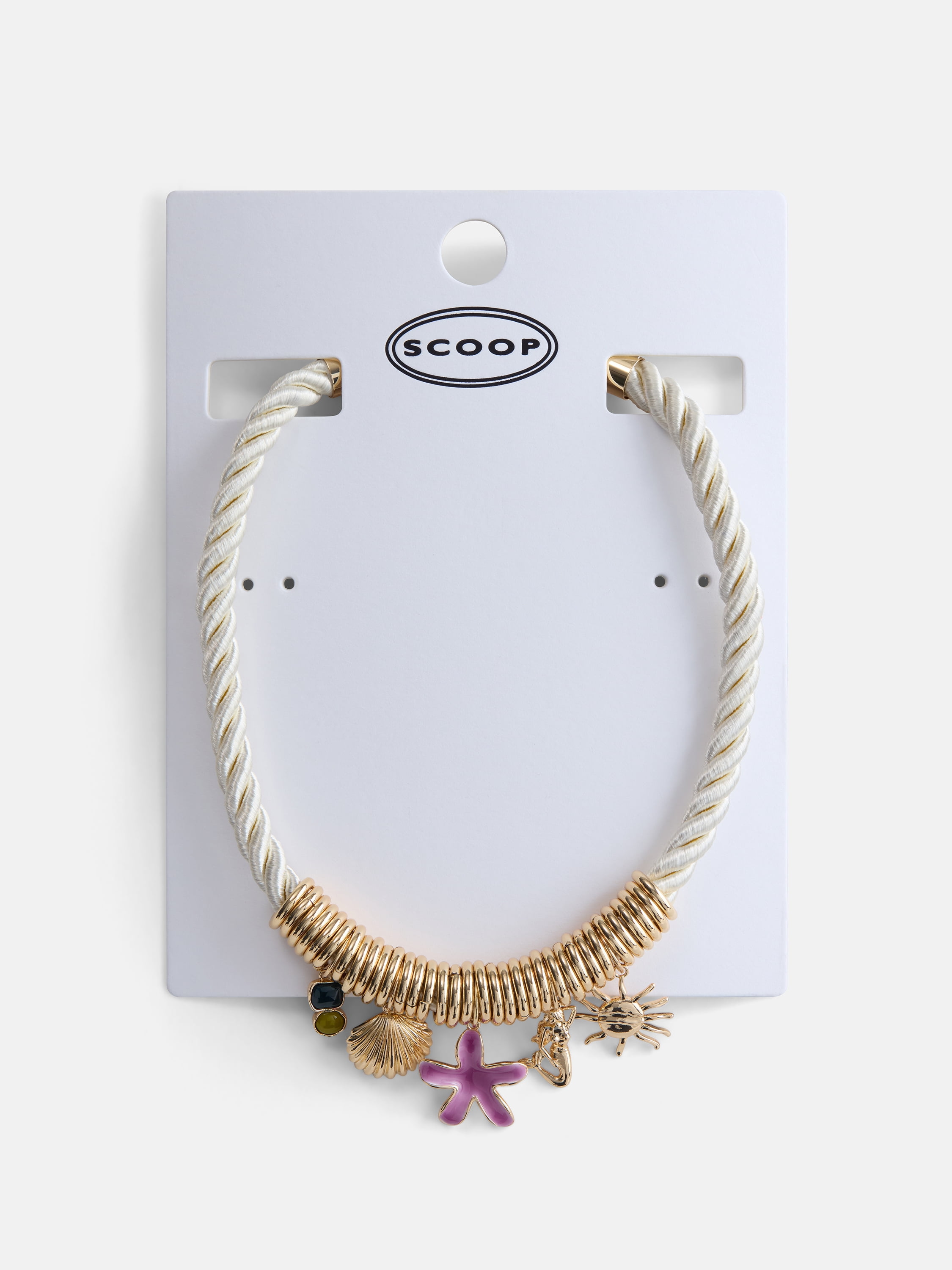 Scoop Women's Gold Tone Seaside Charm Necklace
