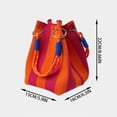 thumbnail image 2 of Lusa Vintage Stripe Color Block Knit Tote Bags for Women Fashion Simple Woven Bucket Bag Comfortable Durable Polyester Fixed Strap for Work & Commute Daily Use F One Size, 2 of 7