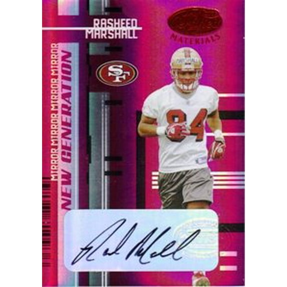 2005 Leaf Certified Materials Mirror Red Signature #184 Rasheed Marshall AUTO /50 NFL Football Trading Card