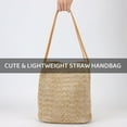 thumbnail image 5 of Luxtrada Straw Beach Bag Buckets Totes Handbag Shoulder Bag Tote Bag Women Summer Handbag "Dark Beige", 5 of 12