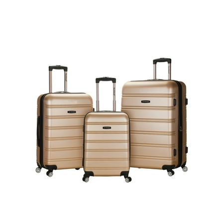 Rockland Luggage Melbourne 3 Piece Hardside Luggage Set with 30u0022 Large Upright