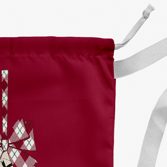 Simply Daisy Jingle Bells 18 x 29 inch Red Laundry Bag