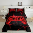 thumbnail image 2 of Castle Fairy Red Gamepads 3 Pieces Queen Comforter Set,3D Geometric Ultra Soft Bedding Sets,Video Game Bedding Comforter Set,Luxury Boys Bedroom Decor,Reversible, 2 of 8