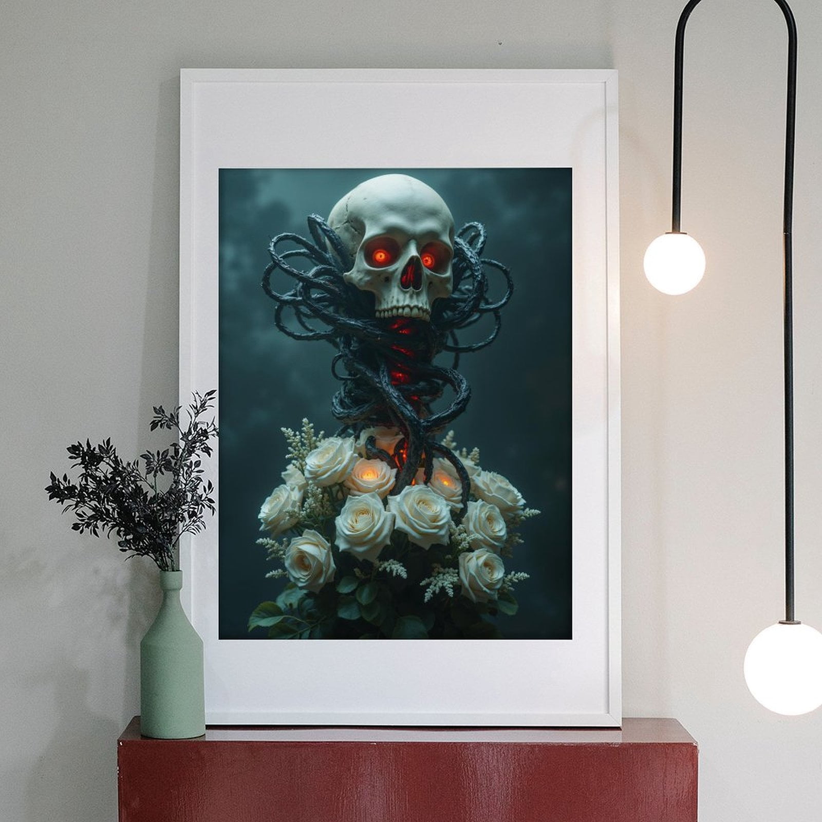 Diamond Art Kit for Adults, Skull Roses Dark Aura Glow Diamond Painting for Adults Beginners, DIY Diamond Art Painting Kits, 5D Diamond Painting Crafts for Home Decor 12x16 Frameless