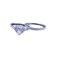 thumbnail image 2 of Women's Halo Heart Shaped CZ Wedding Ring Set Sterling Silver Sz 9, 2 of 5