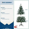 thumbnail image 4 of Emorefun 6 ft Skinny Christmas Trees, Artificial Xmas Tree with White Snow Pine Neddle Branch Tips and Pine Cones for Home/Office, 4 of 7