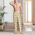 thumbnail image 5 of Uemuo Corn Sunflowers Pattern Men's Wide Leg Palazzo Lounge Pants with Pockets Light Weight Loose Comfy Casual Pajama Pants-Small, 5 of 9