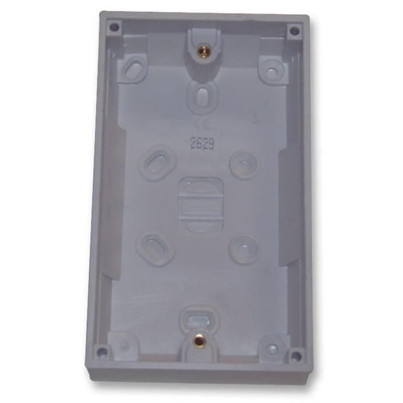 PRO ELEC - 2-Gang White Surface Mount Pattress Box 32mm