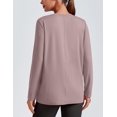 thumbnail image 3 of Pinspark Long Sleeve Workout Tops for Women Solid Athletic Shirts Lightweight Yoga Shirt Stretchy Running Top Loose Fit, 3 of 6