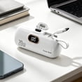 thumbnail image 5 of Eolstice Portable Power Bank, Capsule Mini Size, Digital Display, Built in Cable, Large Capacity, Compact Mobile Charger, for iPhone, Android, Travel, 5 of 9