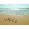 thumbnail image 2 of Frank, Assaf 18x15 White Modern Wood Framed Museum Art Print Titled - Happy Home written in sand on the beach, 2 of 4