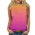 thumbnail image 2 of AherBiu Summer Tank Tops for Women Gradient Color Crewneck Sleeveless Comfy Basic Tees Dailywear Shirts, 2 of 4