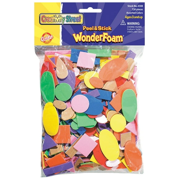 Creativity Street Peel & Stick WonderFoam Multi-Color Geometric Shapes, 720/Pkg.