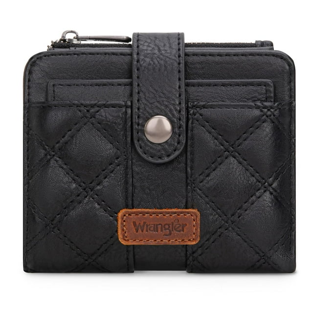 Billetera Montana West Wrangler negra acolchada para mujer