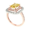thumbnail image 2 of Clara Pucci 14K Rose/White Gold 2.62ct Yellow Halo Ring for Women, 2 of 8