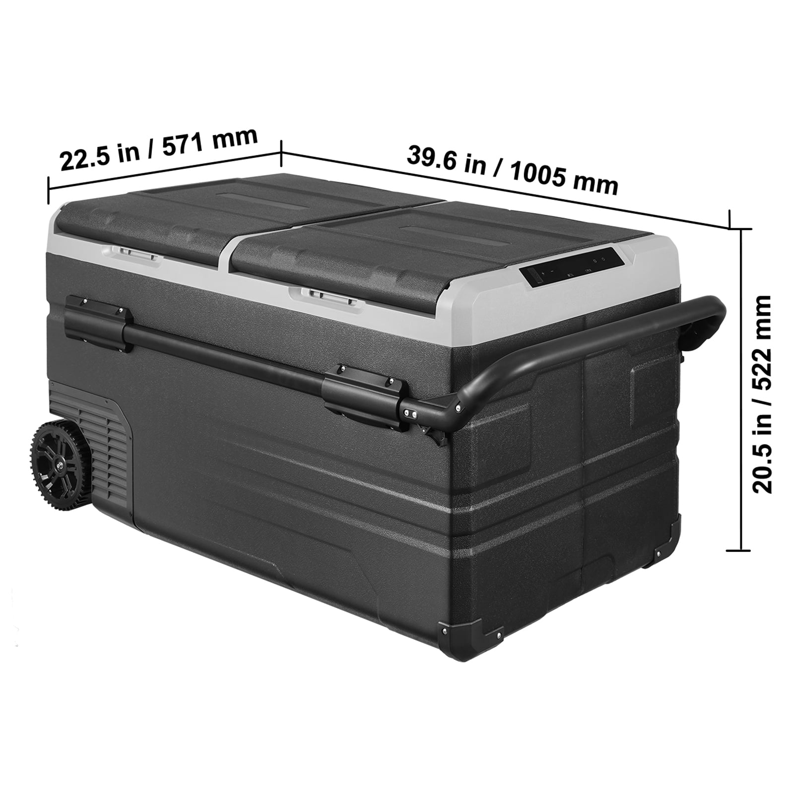 KFFKFF 115L Electric Cooler, 12V Portable Car Refrigerator Frezzer with Dual Zone, -4℉ to 68℉, Compatible with 12/24V DC and 100-240V AC