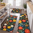 thumbnail image 2 of Pioneer Flower Floral Print Pattern Kitchen Rugs Sets Of 3,Kitchen Runner Rugs Non Skid Washable,Decorative Kitchen Floor Mats for Kitchen,Sink,Laundry,17"x30"+ 17"x47" + 17"x59", 2 of 6