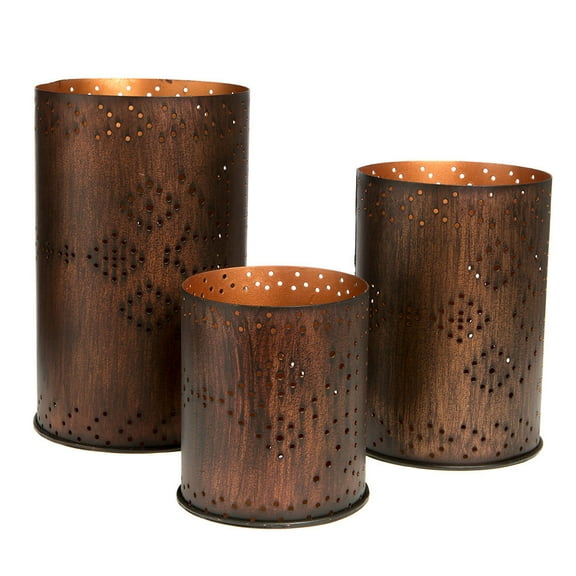 Hiend Accents  3 Piece Candle Holder With Punch Out