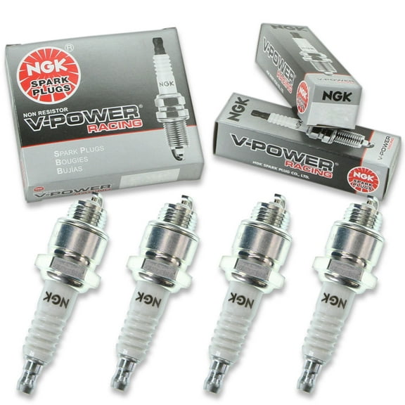 4 pc NGK 2298 V-Power Racing Spark Plugs for 10 137 4275 44S 45S 46S A42 A42C A42CU A52 A52C C44S J12YC W8F W8FC W9F W9FC Ignition Wire Secondary