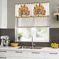 thumbnail image 4 of Fall Pumpkin Curtain Valances for Windows, Kitchen Valance Window Treatments Panel 2 Pack, Thanksgiving Sunflowers Rustic Pine Cone Rod Pocket Short Curtains for Bathroom Bedroom 42 x 18 Inch, 4 of 8