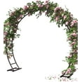 thumbnail image 3 of Black Metal Wedding Arch Backdrop Stand - 8FT Wide, 7FT High Balloon Arch Frame with Base for Wedding, Ceremony, Outdoor Garden, Climbing Plants, Event Decoration, 3 of 5