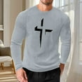thumbnail image 1 of Ceisia Men's Geometric Cross Waffle Top | Slim Long-Sleeve Crewneck Winter Casual Shirt Gift, 1 of 5