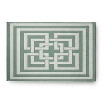 Simply Daisy 4' x 6' Greek New Key Nautical Chenille Rug, Sage