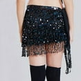 thumbnail image 5 of DHFJKG Skirts For Women Low Rise Glitter Sparkly Sequins Tassels Mini Skirt Belly Dance Carnival Performence Wear Cozy Skirt, 5 of 6