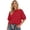 Red, variant on Unir Women's Raglan Puff Half Sleeve Crewneck Sweatshirt Oversized Cotton Feel Spring Casual Layering Top 1PC S-XXXL Plus Size Friendly