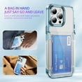thumbnail image 4 of Allytechgroup iPhone 13 Pro Clear Case with Cards Holder, Soft TPU Back Shell Bumper Anti-Scratch Shockproof Bumper Not Yellowing Slim Phone Case for Apple iPhone 13 Pro, Blue, 4 of 8
