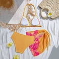 thumbnail image 3 of Weebloom Swimsuits For Little Girls Floral Print Bikini Swim Two Piece Bathing Teen Kids Summer Beach Swimwear Orange Size 8-9 Years, 3 of 6