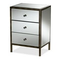 thumbnail image 5 of Naaman Modern and Contemporary Hollywood Regency Glamour Style Mirrored 3-Drawer Nightstand Bedside Table by Ember Interiors, 5 of 13