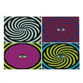 thumbnail image 2 of Psychedelic Cutting Board, Pop Art Style Hypnotic Design Swirling Patterns with Eye in Centre Dizzy Focus, Decorative Tempered Glass Cutting and Serving Board, Large Size, Multicolor, by Ambesonne, 2 of 5