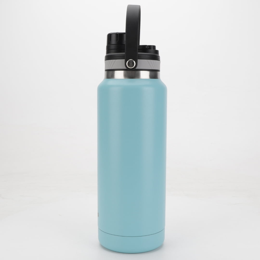 Ozizo Thermos for Water, 1 Liter Insulated Stainless Steel Bottle with Flip Top Lid, Leakproof Double Wall (2 Bottles)
